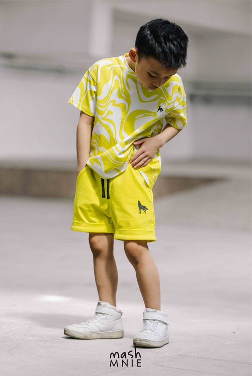 MashMnie Szorty Wolf Żółte