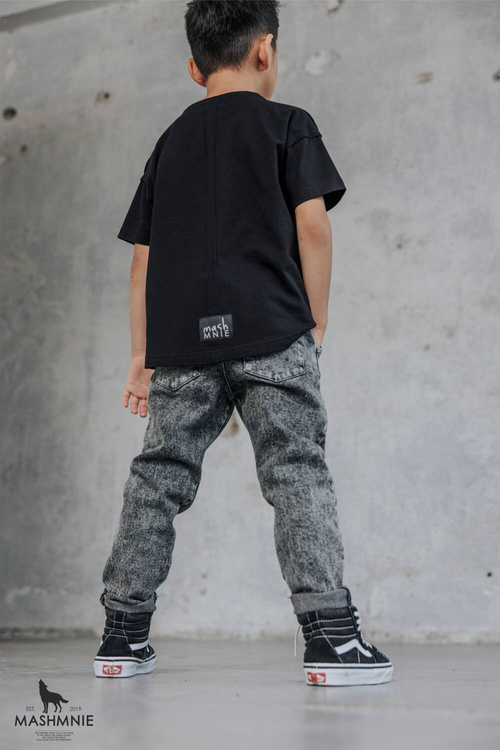 MashMnie Pants Acid Wash Blue