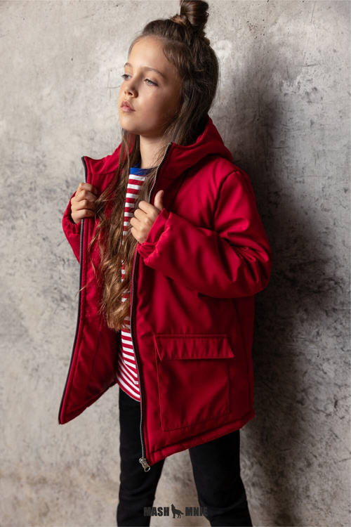 MashMnie T-shirt Wild City Paski Czerwona