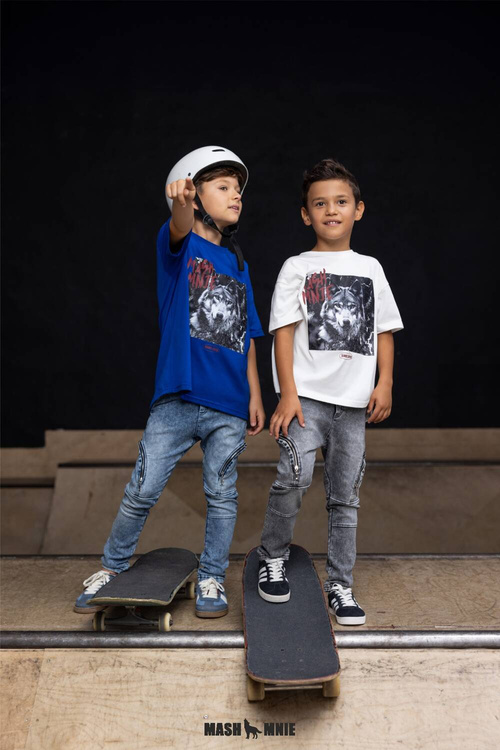 MashMnie Wild City T-shirt Wolf Śmietankowy