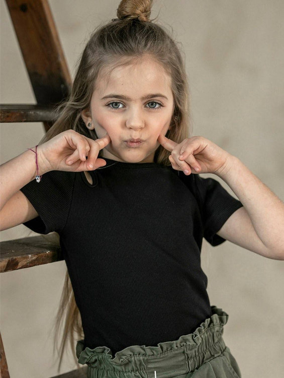 MashMnie T-shirt Gestreift Schwarz