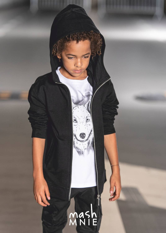 Sweatshirt mit Kapuze WILD WOLF Schwarz 