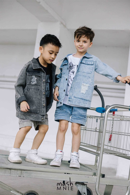 MashMnie Kurtka Jeansowa Szara