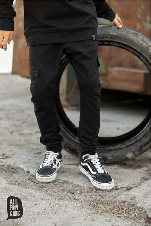 All For Kids Pants Black Pocket      