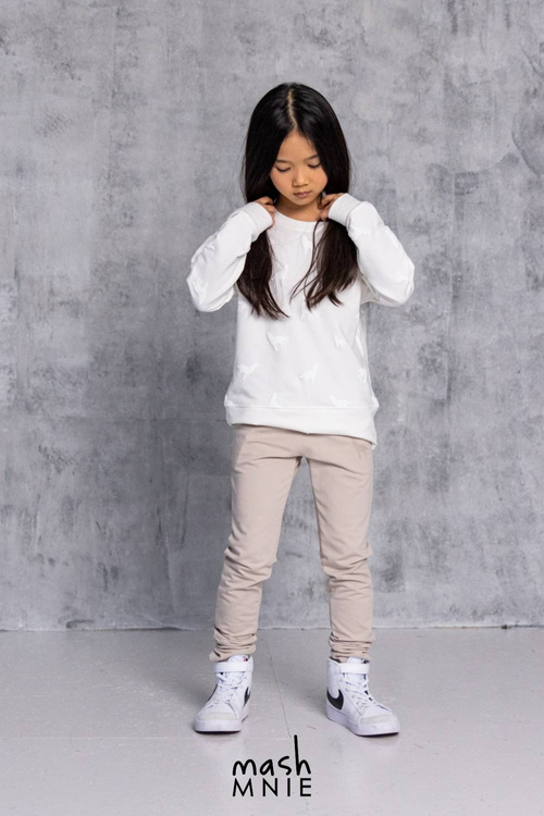 MashMnie Bluza Reglan Puff Kremowy