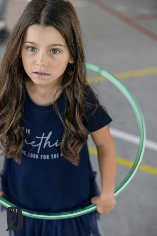 All For Kids Sukienka z Tiulem Granatowa