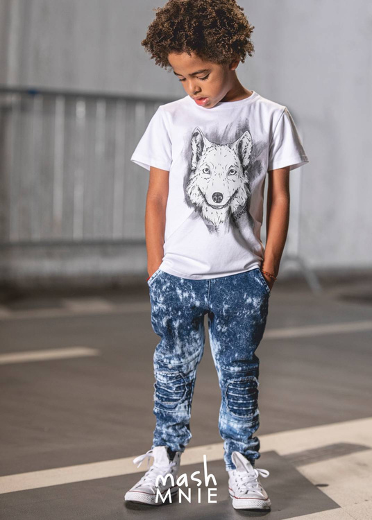 MashMnie Hose Acid Wash Blau 