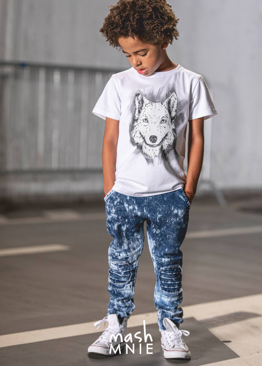 MashMnie T-shirt Wolf Weiß