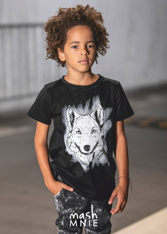 MashMnie T-shirt Wolf Schwarz