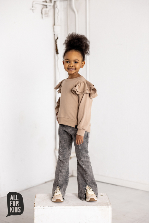 All Spodnie Dzwony Jeansowe Szare