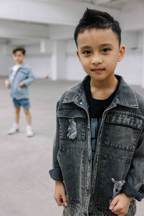 MashMnie Kurtka Jeansowa Szara