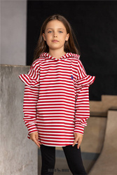 MashMnie Wild City Bluza Paski Czerwona