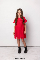 MashMnie Sukienka Tiul Czerwona