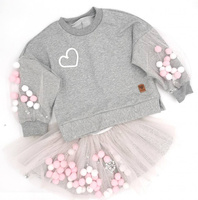 Tüllrock mit Pompons und Pailletten