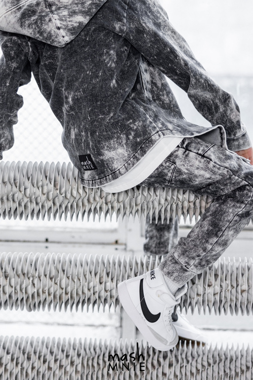 MashMnie Hose Acid Wash Blau 