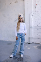 MashMnie Gestreifte Bluse Weiß