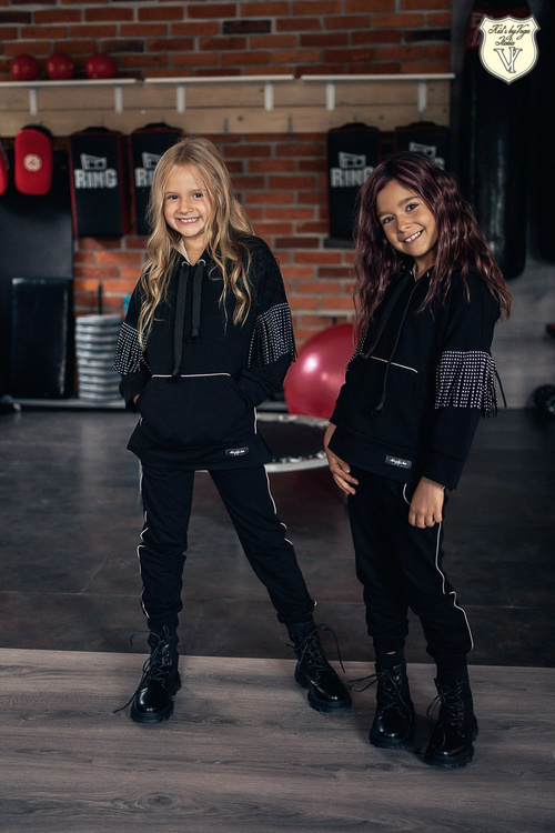 Kids By Voga Mädchen-Trainingsanzug Schwarz