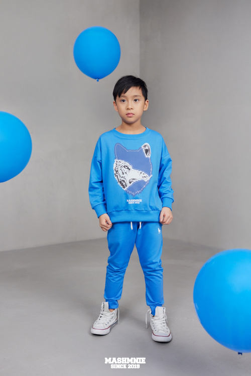 MashMnie Bluza Niebieska Wolf Boys&Girls