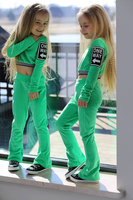 Qba Welurowy Crop Zielony
