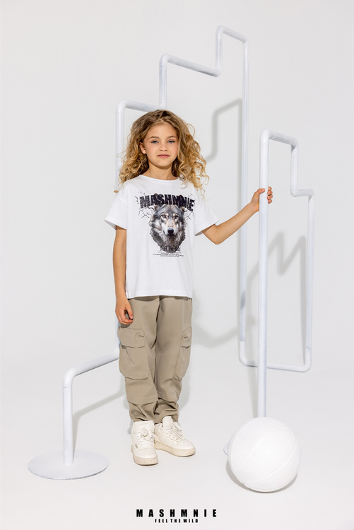 MashMnie Spodnie Bojówki Beżowe