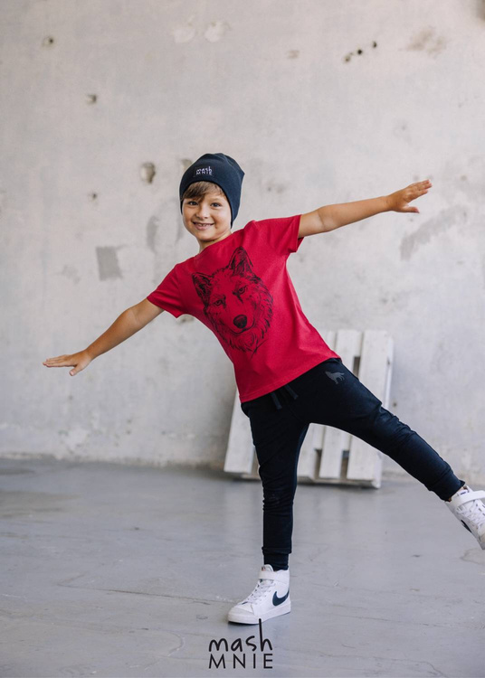 MashMnie T-shirt Wilk Czerwień