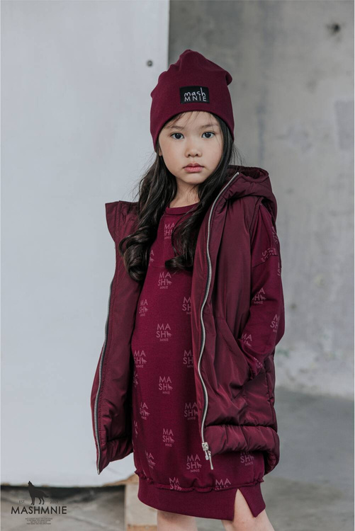 MashMnie Sukienka Print Bordo