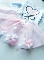 Tüllrock mit Pompons und Pailletten