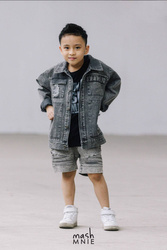 MashMnie Kurtka Jeansowa Szara