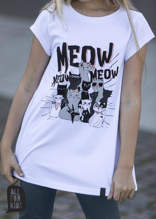 All For Kids Bluzka Meow Biel