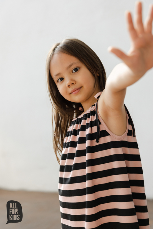 All For Kids Sukienka Paski Róż