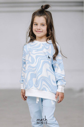 MashMnie Bluza Print Wilk Niebieska