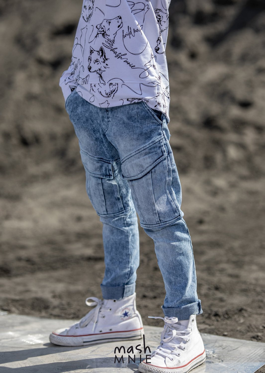 Sweatshirt Wolf Print Weiß