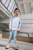 MashMnie Bluza Print Wilk Niebieska