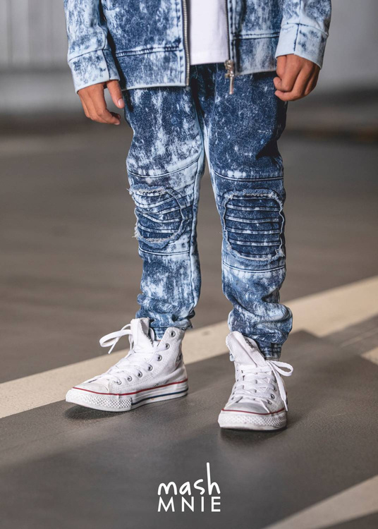 MashMnie Spodnie Acid Wash Blue 