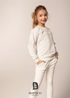 Cremefarbener Mädchen-Trainingsanzug