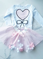 Tulle Skirt with Pompons and Sequins