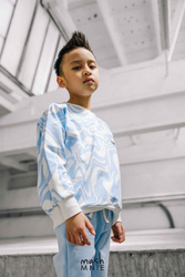 MashMnie Bluza Print Wilk Niebieska