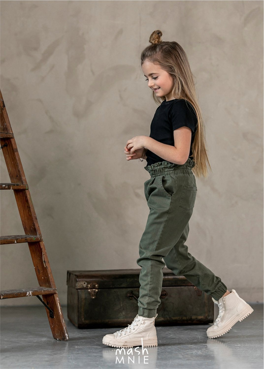 MashMnie Pants with Frill Khaki