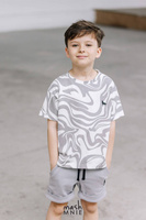 MashMnie T-shirt Wilk Print Szary