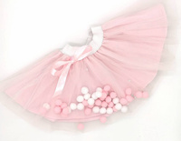 Tulle Skirt with Pompons and Sequins