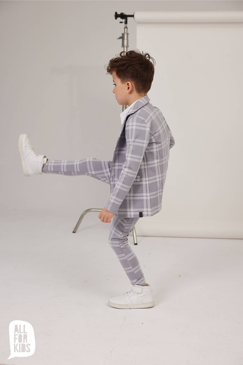 All For Kids Marynarka Boy Krata Szara