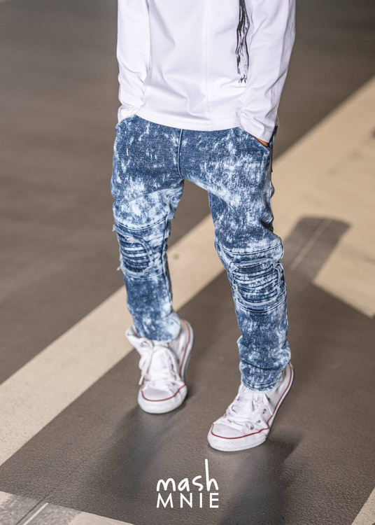 MashMnie Spodnie Acid Wash Blue 
