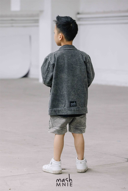 MashMnie Kurtka Jeansowa Szara