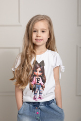 MałaMi T-shirt z Aplikacją Biały