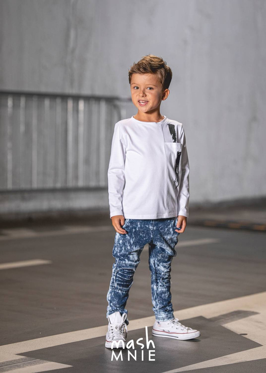 MashMnie Hose Acid Wash Blau 
