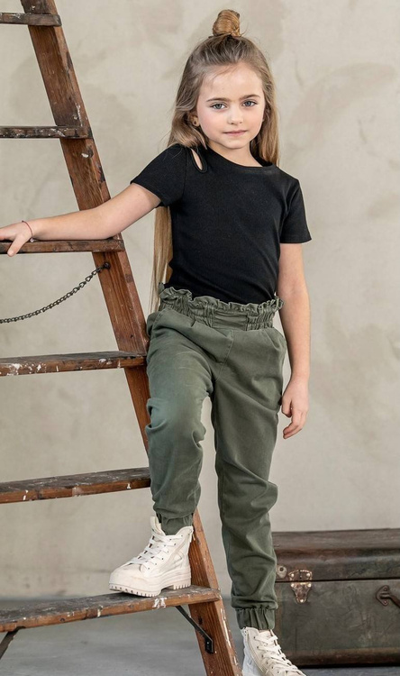 MashMnie Pants with Frill Khaki