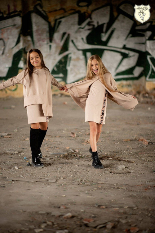 Kids By Voga Beige tunic- 2 in 1