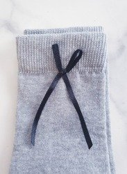 Kniestrümpfe mit Kokard-Grau