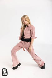 All Spodnie Dzwony Sztruks Róż