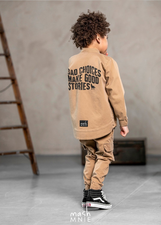 MashMnie Spodnie Bojówki Beż